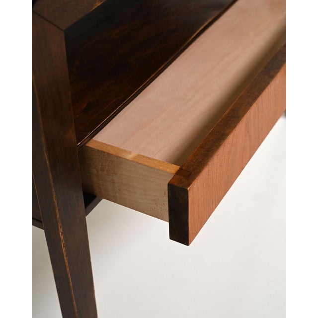 Wood Scandinavian Teak and Dark Wood Bedside Table, 1950s For Sale - Image 7 of 11