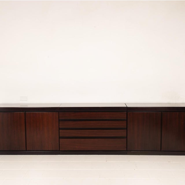 Mid-Century Modern Mid-Century African Rosewood S11 Modular Sideboard by Angelo Mangiarotti, Italy, 1960s For Sale - Image 3 of 18