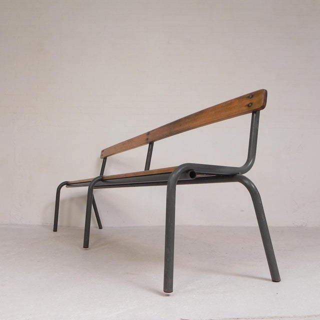 French School Slatted Bench, 1960s For Sale - Image 9 of 18