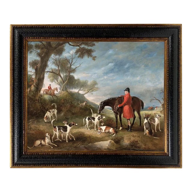 "The Burton Hunt" Contemporary Reproduction Print on Canvas, Framed For Sale