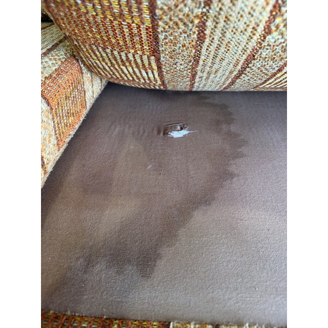 Brown Mid Century Modern Founders Furniture Nubby Striped Sofa For Sale - Image 8 of 11