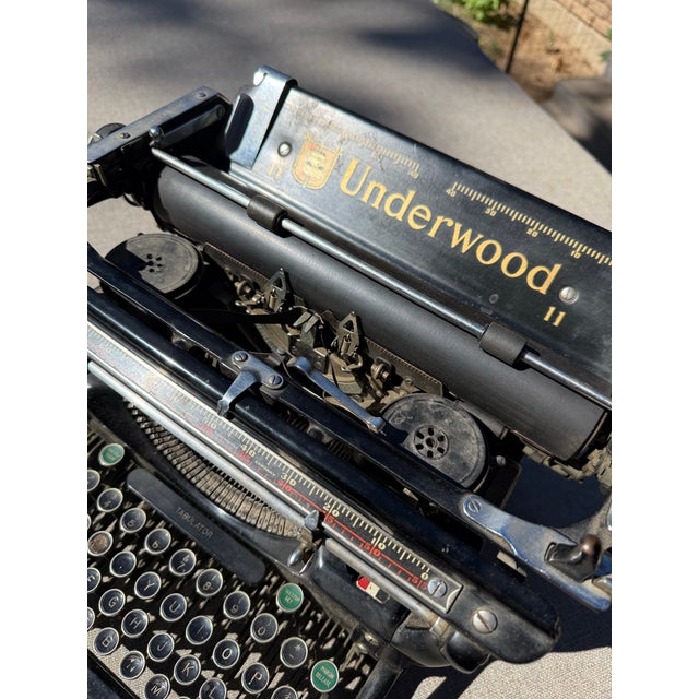 Antique 1935 Underwood No. 11 Wide-Carriage Typewriter For Sale - Image 4 of 12