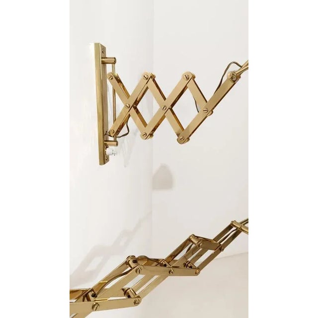 Vintage Italian Adjustable Wall Lights in Brass and Creamy White Metal, 1950s For Sale - Image 12 of 18