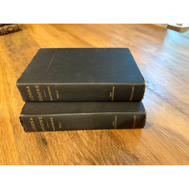 Antique 1890s Lorna Doone 2-Volume Gilt Set With Original Dust Jackets - Pair For Sale - Image 6 of 16