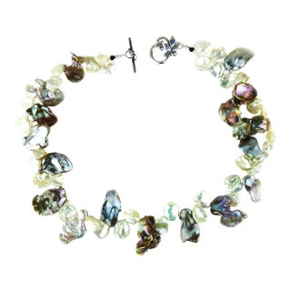 AJD Keshi Pearl Choker Necklace June Birthstone For Sale