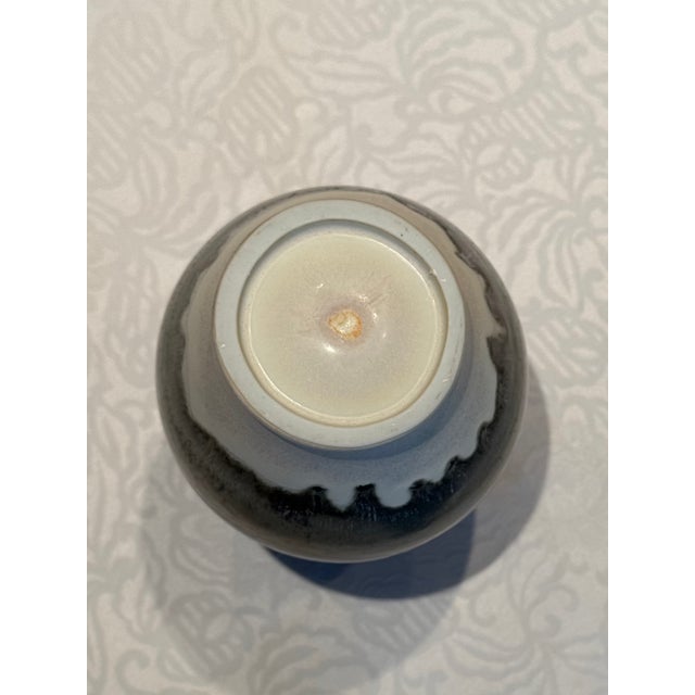 Ceramic Artisan-Signed Mid-Century Arita Toketsu Kiln Sculptural Crystalline Vase For Sale - Image 7 of 7