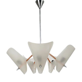 Mid-Century Brass Pendant Chandelier from Drukov, 1960s For Sale