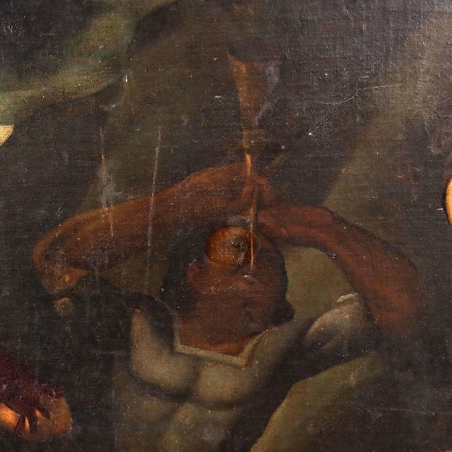 After Giulio Sanuto, Scene with Mythological Subject, 17th Century, Oil on Canvas, Framed For Sale - Image 4 of 16