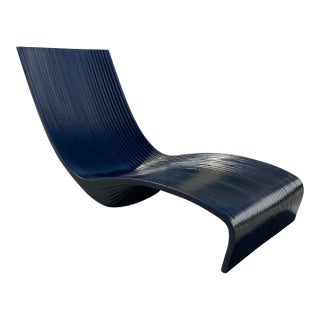 Original Modern Piegatto Black Lolo Designer Chaise Chair For Sale