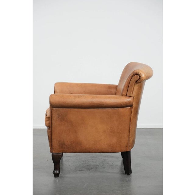 1990s Vintage Sheepskin Leather Chair For Sale - Image 5 of 16
