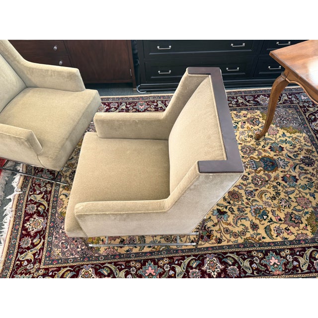 Michael Weiss for Vanguard Furniture Mohair Chairs, Set of Four For Sale - Image 9 of 10