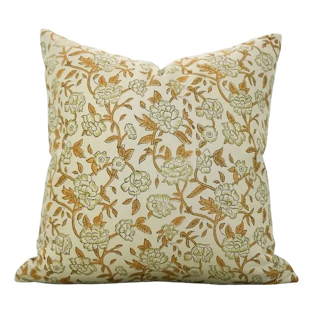 Fabdivine Handmade Block Printed Cushion Cover 12x20 Inch Cotton Linen-Mrignayani For Sale