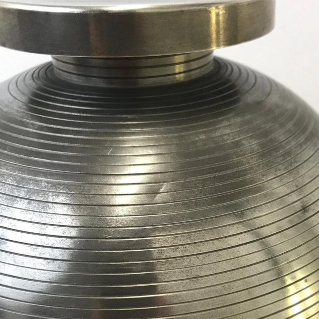Swedish Art Deco pewter vase by Sylvia Stave, 1930s. This piece is attributed to the mentioned designer/maker. It has no...
