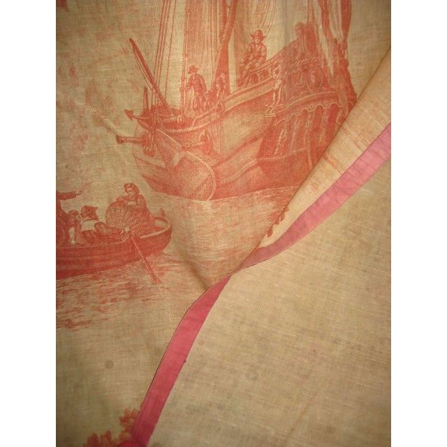 French Toile Wall Hanging Tapestry Harbor Scene 18 Century For Sale - Image 16 of 16