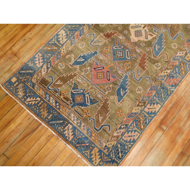 Traditional Zabihi Collection Camel Color Caucasian Rug For Sale - Image 3 of 8