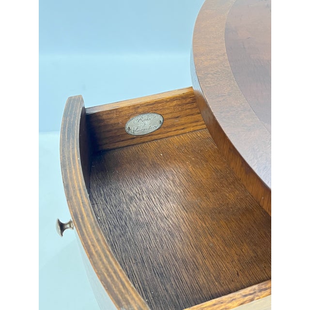 Late 20th Century Baker Furniture Federal Style Mahogany Drum Table With Candle Slides For Sale - Image 11 of 15