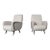 Pair of Italian Walnut and Gray and White Tweed Club Chairs After Marco Zanuso For Sale