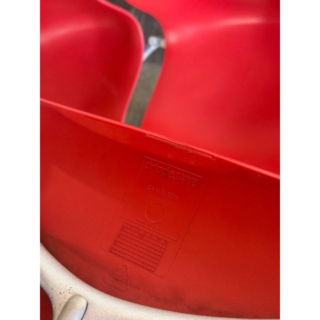 Philippe Starck Red Stacking Chairs Set of 6 Molded Plastic and Aluminum 1990s For Sale In Los Angeles - Image 6 of 14