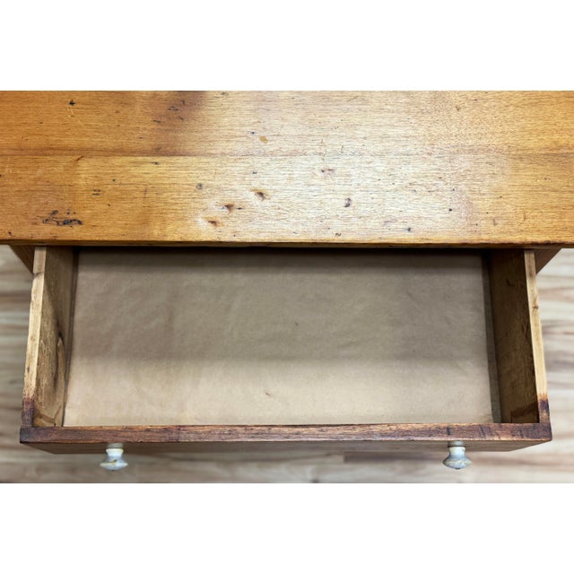 Antique Pine Three Drawer Chest With Porcelain Knobs For Sale - Image 12 of 16