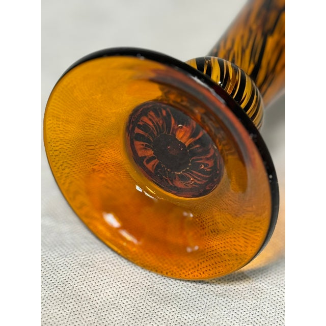 Tall Italian Art Glass Candlestick in the style of Murano, 1970s For Sale - Image 6 of 8