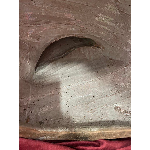 Ceramic 1960s Pelican Vintage Coastal Italian Ceramic Low Stool Table Terracotta For Sale - Image 7 of 12