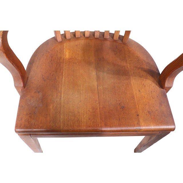 Mid 20th Century Oak Bank of England Jury Desk Office Chair by Gunlocke For Sale - Image 11 of 12