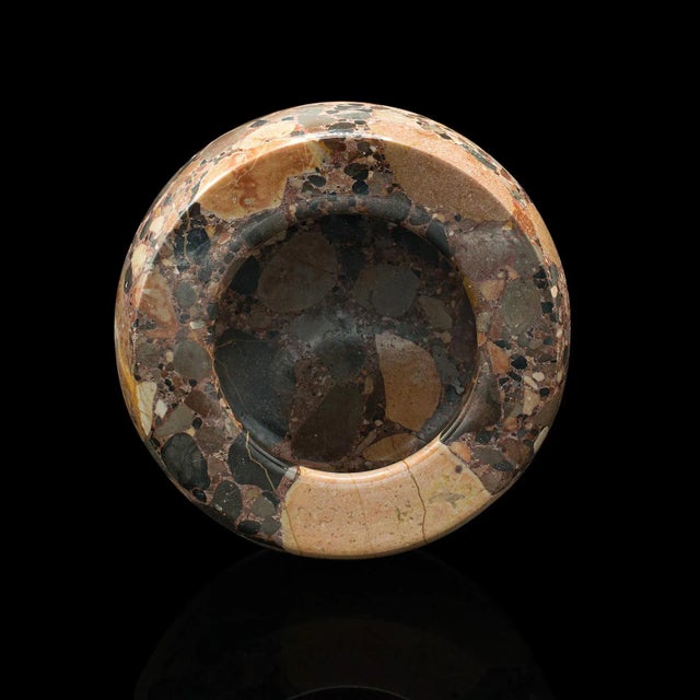 Brown 1920s Antique English Granite Decorative Potpourri Dish For Sale - Image 8 of 10