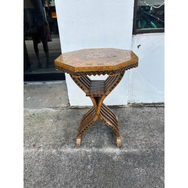 Antique Moroccan Inlaid Stand or Table. For Sale - Image 9 of 9