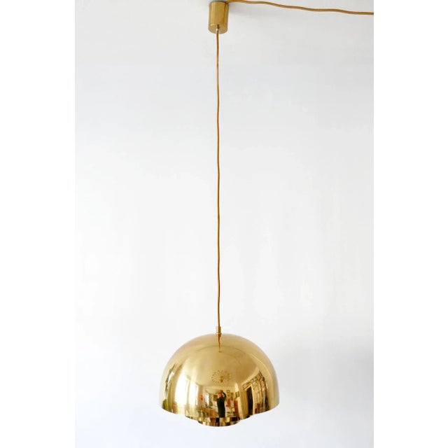 1960s German Brass Pendant Lamp from Vereinigte Werkstätten Collection, 1960s For Sale - Image 5 of 17