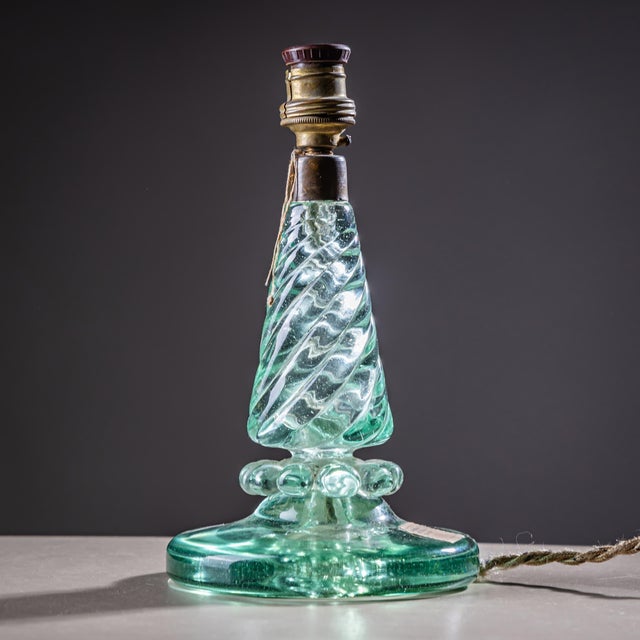 Pair of Small Table Lamps with Glass Base by Seguso Vetri d’Arte, Italy 1940s For Sale - Image 11 of 18