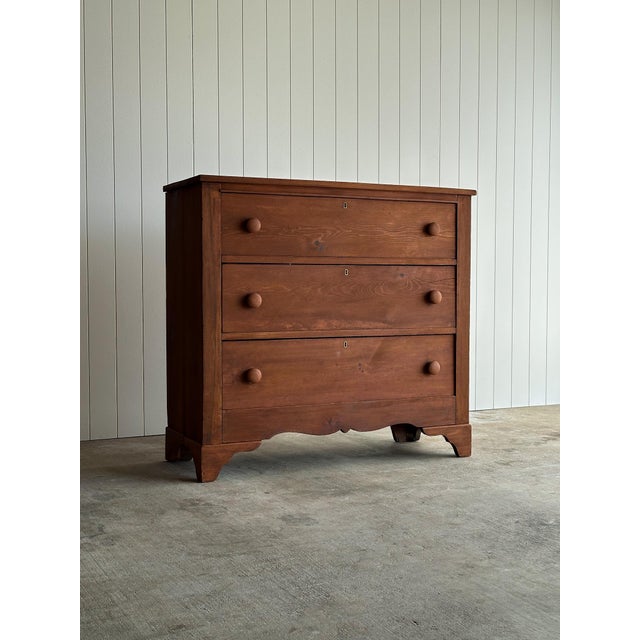Brown Late 19th Century Antique Pine Chest of Drawers For Sale - Image 8 of 18