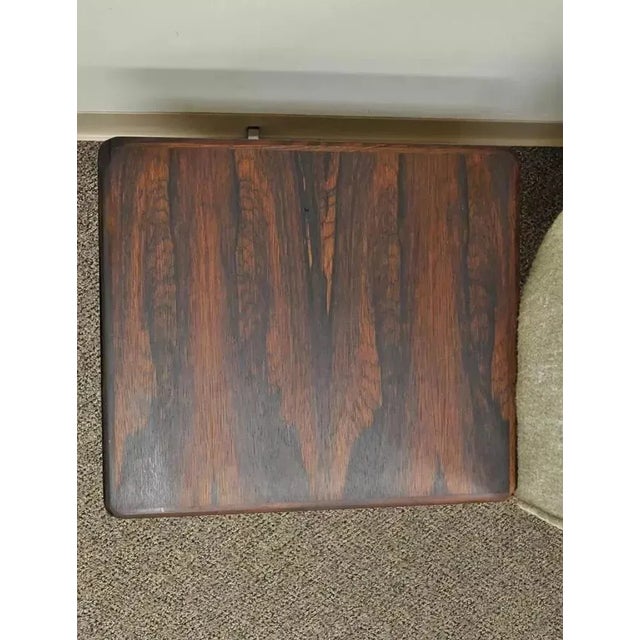 Mid Century Danish Modern Club Chair Sectional Sofa Set With Rosewood End Tables For Sale - Image 4 of 12