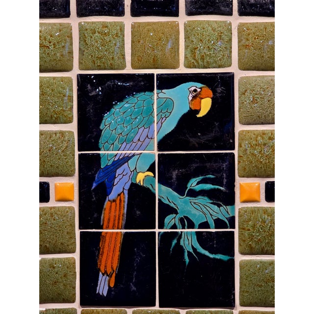 Catalina & Malibu Tile Mosaic W/ Parrot Bird Motif -Framed in Wrought Iron For Sale In Los Angeles - Image 6 of 15