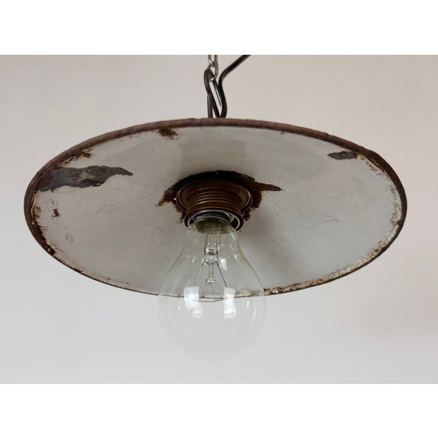 Industrial Green Enamel Light, 1950s For Sale - Image 6 of 17