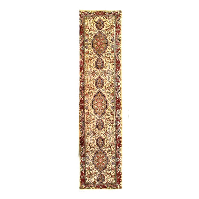 2020s 2020s Super Fine Hand Knotted Persian Silk & Wool Tabriz Runner For Sale - Image 5 of 5