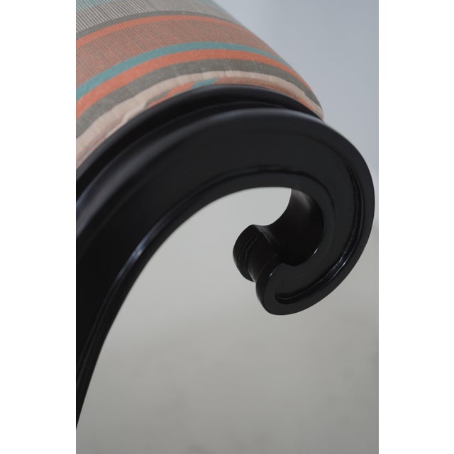 Set of 8 Fabrizi Black Upholstered Regency Dining Room Chairs For Sale - Image 16 of 18