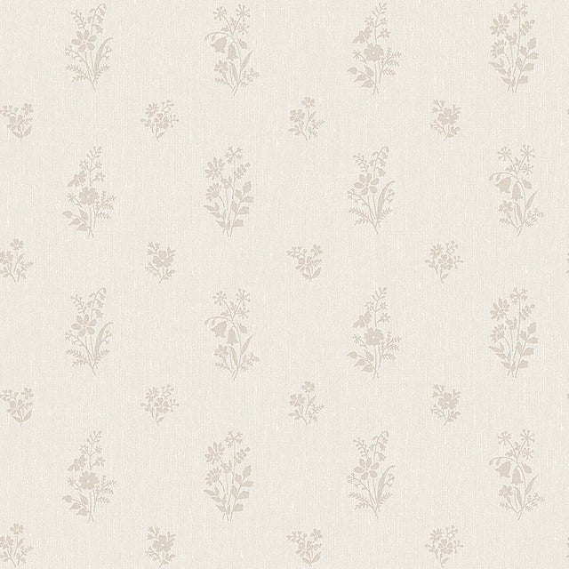 Sample - Boråstapeter Petit Fleurs Wallpaper in Natural For Sale
