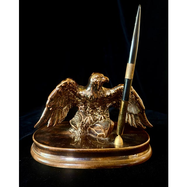 Mid 20th Century Eagle Desk Pen Stand For Sale - Image 4 of 12