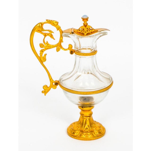 19th Century French Ormolu & Glass Ewers, Set of 2 For Sale - Image 4 of 14