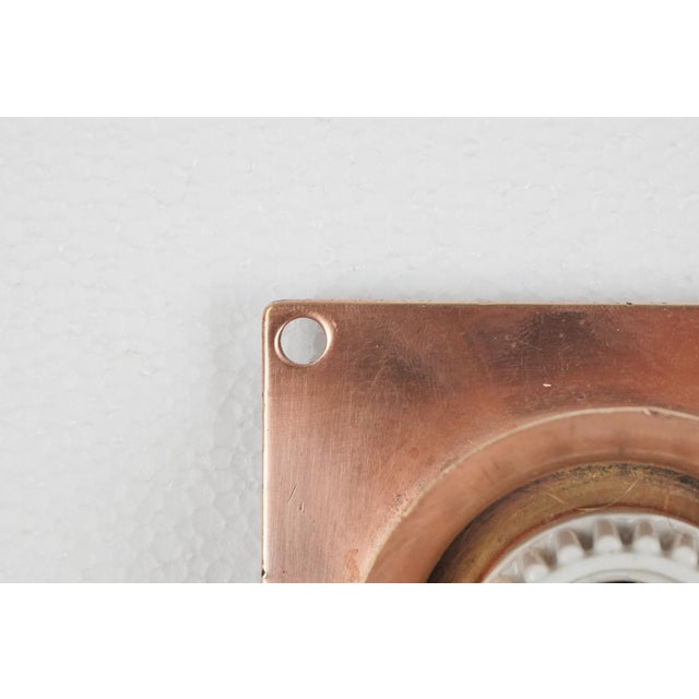 1920s Industrial style New York City subway exposed bulb flush mount made of copper finish brass. We reclaimed and...