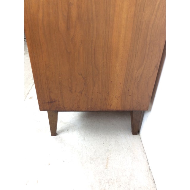 Mid-Century Modern Mid Century Modern Three Drawer Chest With Curved Drawer Fronts and Brass Hardware For Sale - Image 3 of 17