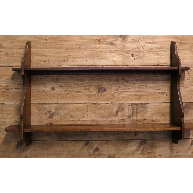 Mid Century Wall Hanging Shelves. This charming little shelf unit is made in elm it has 2 shelves both have a plate...