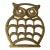 1970s Simple Brass MCM Owl Trivet For Sale