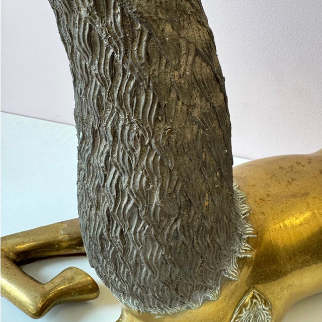 Vintage Extra Large Brass Deer Statue For Sale - Image 11 of 11