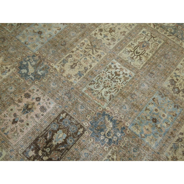 Garden Box Design Antique Persian Tabriz Room Size Rug For Sale - Image 9 of 18