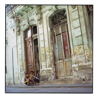 Paul Cooklin, Three Kids Sitting in Decayed Doorway, Havana, Cuba, Edition of 50 For Sale