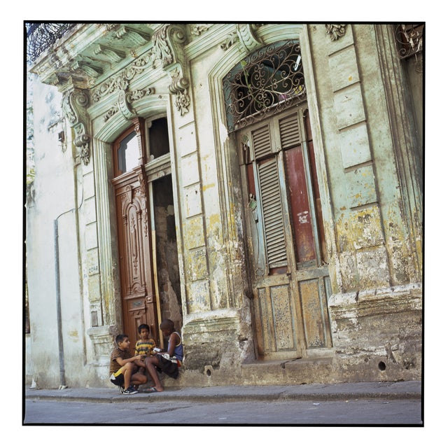 Paul Cooklin, Three Kids Sitting in Decayed Doorway, Havana, Cuba, Edition of 50 For Sale