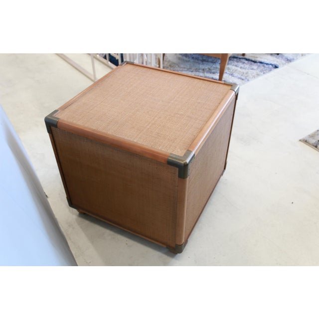 Barclay Butera Laguna Sapphire Woven Trunk Bedside Table For Sale - Image 4 of 9