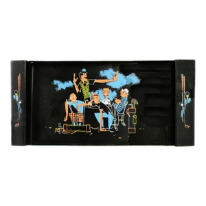 1950s / 1960s Tole Metal Golf 19th Hole Themed Tray