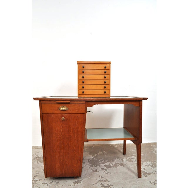 Wood Small Beech Haberdashery Chest of Drawers, 1950s For Sale - Image 7 of 13